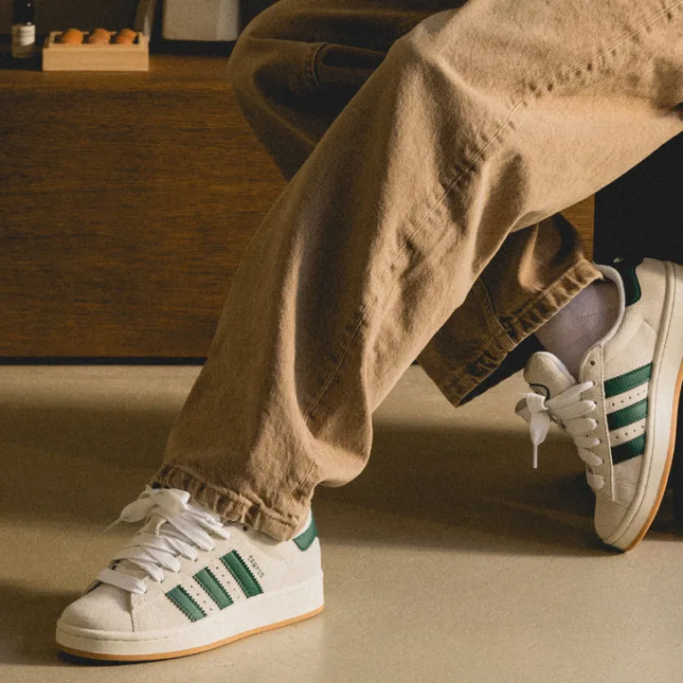 Adidas Sneakers En Cuir|Chunky Sneakers*Campus 00s W Crystal White / Core White / Collegiate Green
