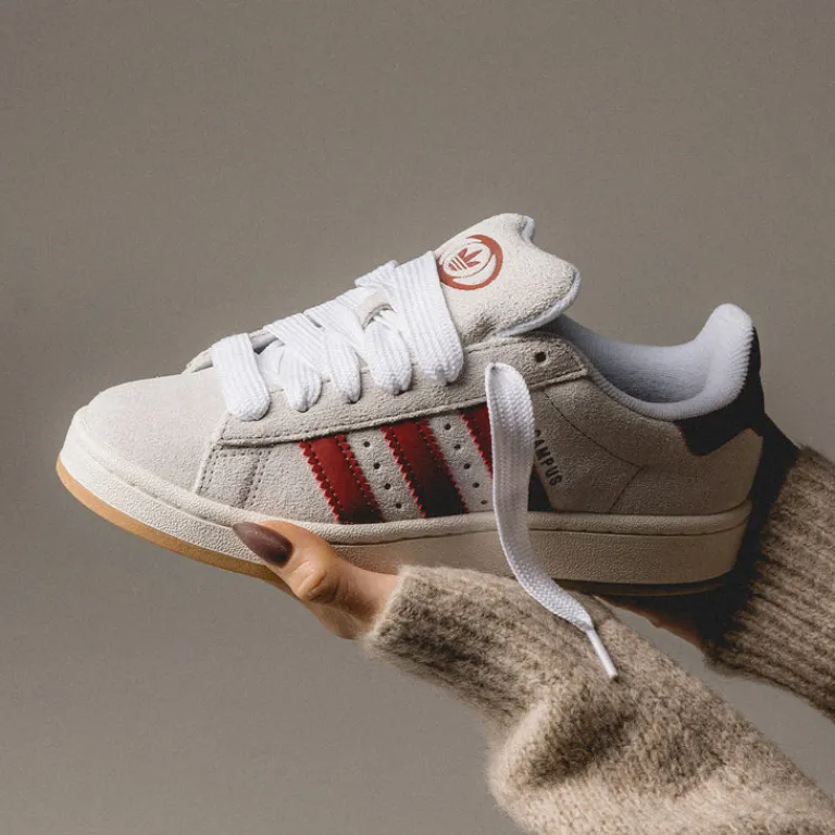 Adidas Sneakers En Cuir|Chunky Sneakers*Campus 00s W Crystal White / Chalk White / Preloved Ruby