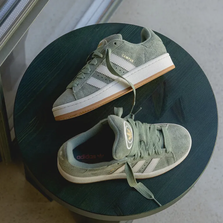 Adidas Sneakers En Cuir|Chunky Sneakers*Campus 00s W Silver Green / Off White / Gum 3