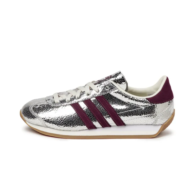 Adidas Sneakers En Cuir|Baskets Décontractées Terrace*Country OG W Silver Metallic / Maroon / Off White