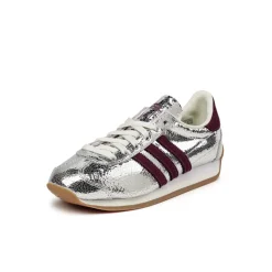 Adidas Sneakers En Cuir|Baskets Décontractées Terrace*Country OG W Silver Metallic / Maroon / Off White