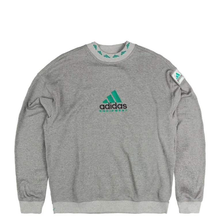 Adidas Pullover*EQT Reflective Crewneck Sweatshirt Medium Grey Heather