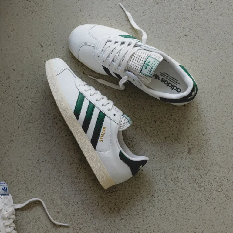 Adidas Sneakers En Cuir|Baskets Décontractées Terrace*Gazelle Core White / Collegiate Green / Cream White