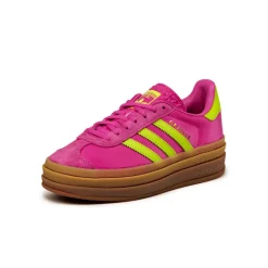 Adidas Sneakers À Plateforme|Sneakers En Cuir*Gazelle Bold W Semi Lucid Fuchsia / Solar Slime / Gold Metallic