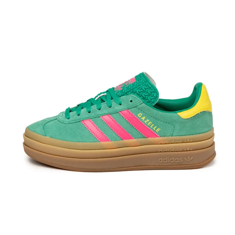 Adidas Sneakers À Plateforme|Sneakers En Cuir*Gazelle Bold W Court Green / Lucid Pink / Pure Sulfur