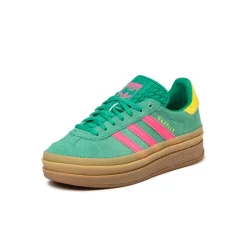 Adidas Sneakers À Plateforme|Sneakers En Cuir*Gazelle Bold W Court Green / Lucid Pink / Pure Sulfur