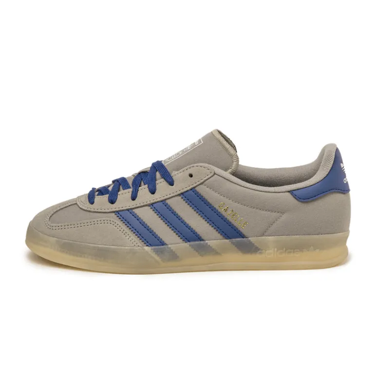 Adidas Sneakers En Cuir|Baskets Décontractées Terrace*Gazelle Indoor Silver Pebble / Victory Blue / Magic Beige
