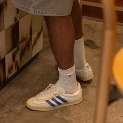Adidas Sneakers En Cuir|Baskets Décontractées Terrace*Gazelle Indoor Off White / Focus Blue / Warm Vanilla