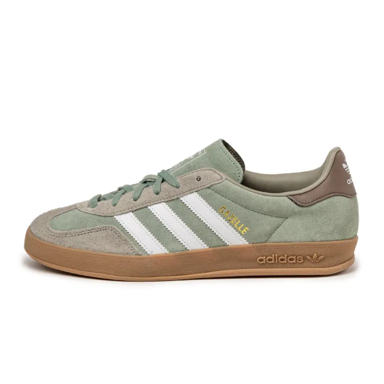 Adidas Sneakers En Cuir|Baskets Décontractées Terrace*Gazelle Indoor Silver Pebble / Silver Green / Footwear White