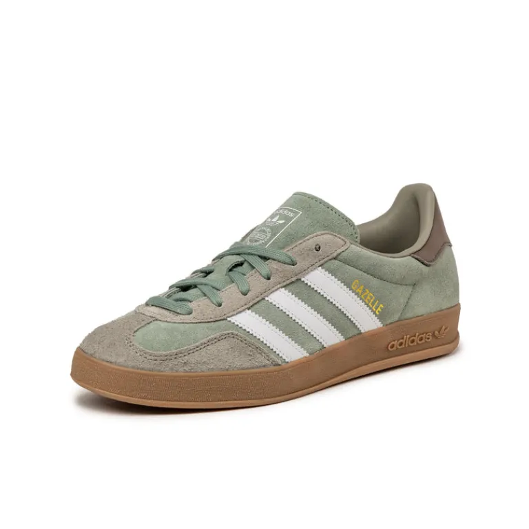 Adidas Sneakers En Cuir|Baskets Décontractées Terrace*Gazelle Indoor Silver Pebble / Silver Green / Footwear White