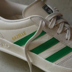 Adidas Sneakers En Cuir|Baskets Décontractées Terrace*Gazelle Indoor Core White/ Green / Wonder White