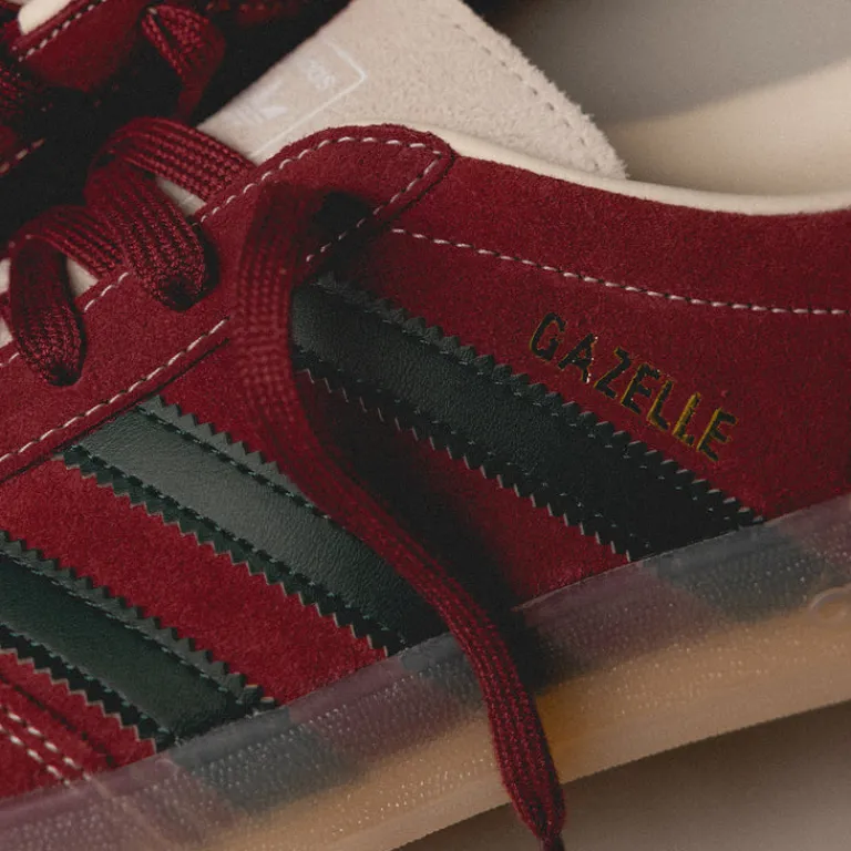 Adidas Sneakers En Cuir|Baskets Décontractées Terrace*Gazelle Indoor Shadow Red / Shadow Green / Wonder White