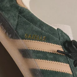 Adidas Sneakers En Cuir|Baskets Décontractées Terrace*Gazelle Indoor Shadow Green / Warm Sandstone / Wonder White