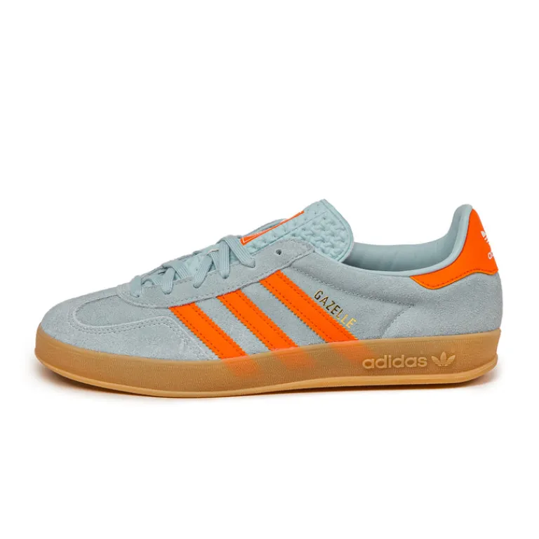 Adidas Sneakers En Cuir|Baskets Décontractées Terrace*Gazelle Indoor Wonder Blue / Orange / Footwear White