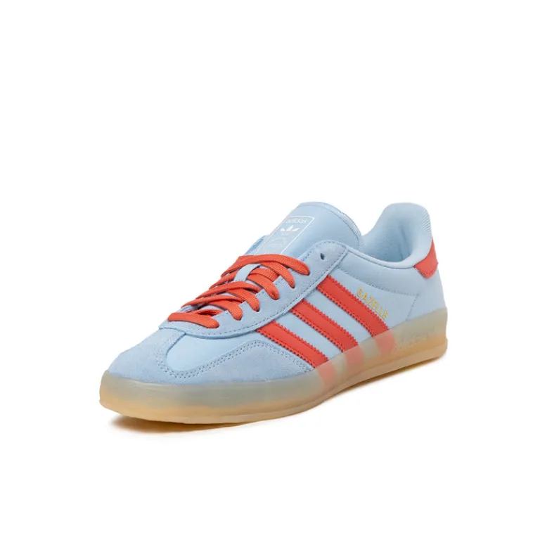 Adidas Sneakers En Cuir|Baskets Décontractées Terrace*Gazelle Indoor Clear Sky / Crew Red / Magic Beige