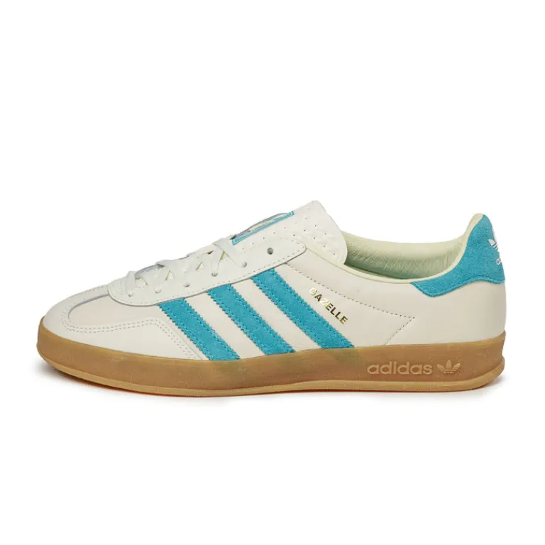 Adidas Sneakers En Cuir|Baskets Décontractées Terrace*Gazelle Indoor *Amalfi Days* Chalk White / Hi-Res Aqua / Gum