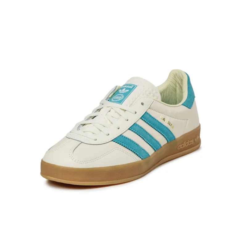 Adidas Sneakers En Cuir|Baskets Décontractées Terrace*Gazelle Indoor *Amalfi Days* Chalk White / Hi-Res Aqua / Gum