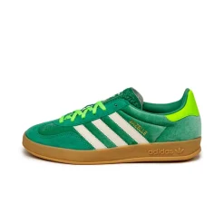 Adidas Sneakers En Cuir|Baskets Décontractées Terrace*Gazelle Indoor W Semi Court Green / Cream White / Solar Green