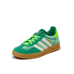 Adidas Sneakers En Cuir|Baskets Décontractées Terrace*Gazelle Indoor W Semi Court Green / Cream White / Solar Green