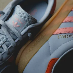 Adidas Sneakers En Cuir|Baskets Décontractées Terrace*Gazelle Indoor W Wonder Blue / Solar Orange / Gum 3
