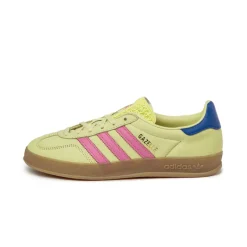 Adidas Sneakers En Cuir|Baskets Décontractées Terrace*Gazelle Indoor W Powder Yellow / Lucid Pink / Royal Blue
