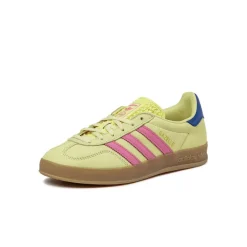 Adidas Sneakers En Cuir|Baskets Décontractées Terrace*Gazelle Indoor W Powder Yellow / Lucid Pink / Royal Blue