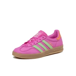 Adidas Sneakers En Cuir|Baskets Décontractées Terrace*Gazelle Indoor W Semi Lucid Fuchsia / Semi Green Spark / Signal Coral
