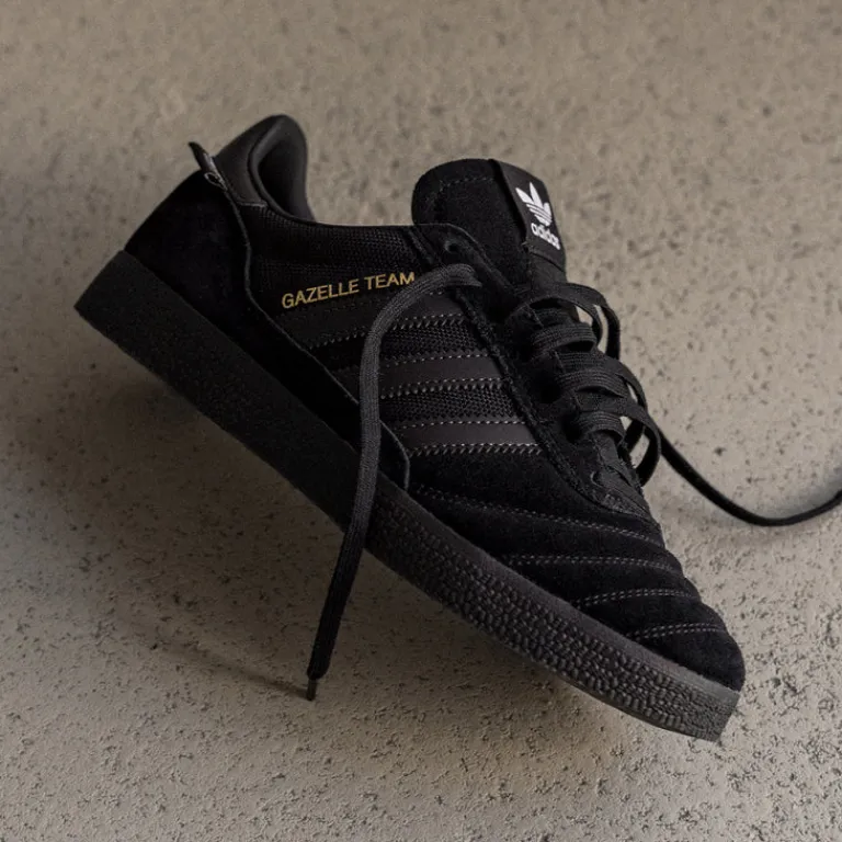 Adidas Sneakers En Cuir|Baskets Décontractées Terrace*Gazelle Team Core Black / Carbon / Footwear White