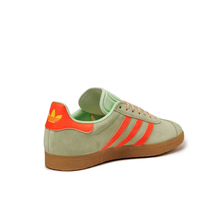 Adidas Sneakers En Cuir|Baskets Décontractées Terrace*Gazelle W Semi Green Spark / Solar Orange / Gum