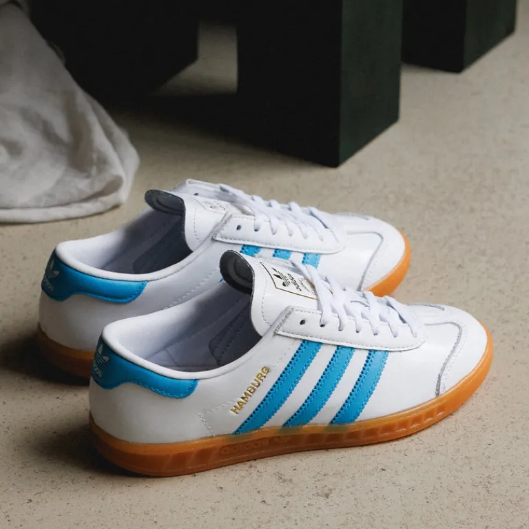 Adidas Sneakers En Cuir|Baskets Décontractées Terrace*Hamburg W Footwear White / Sky Rus / Gum 2
