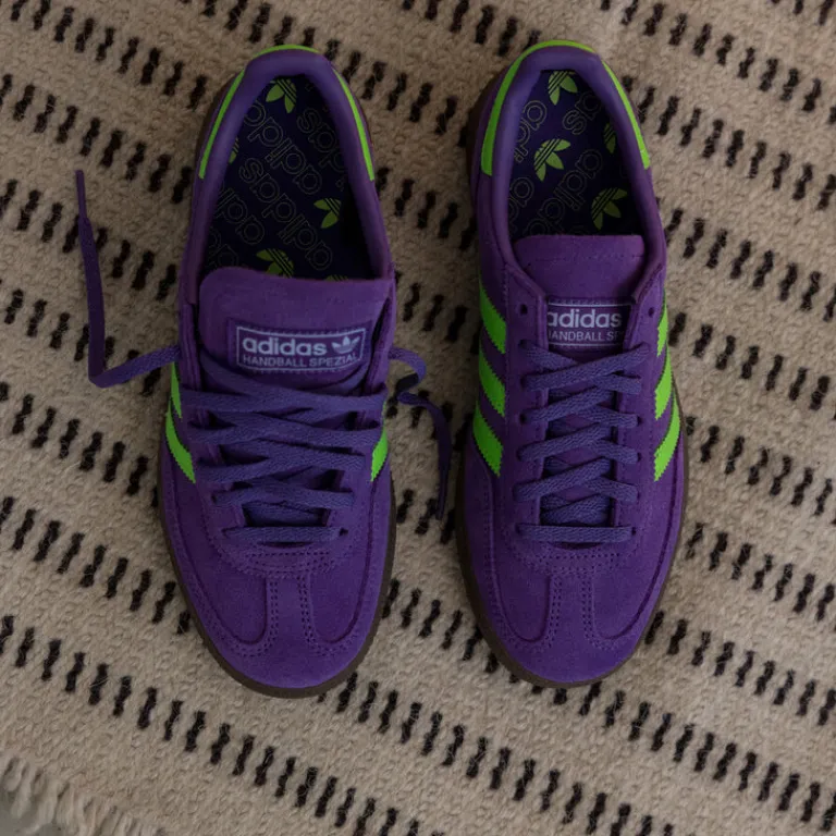 Adidas Sneakers En Cuir|Baskets Décontractées Terrace*Handball Spezial W Active Purple / Solar Green / Gum