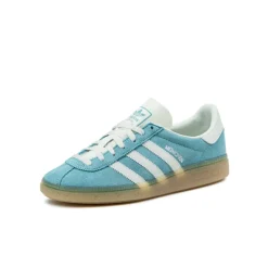 Adidas Sneakers En Cuir|Baskets Décontractées Terrace*München W Preloved Blue / Off White / Silver Metallic