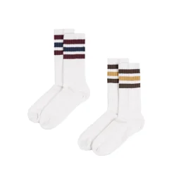 Adidas Chaussettes*Ribbed Crew Socks 2 Pairs White / Maroon