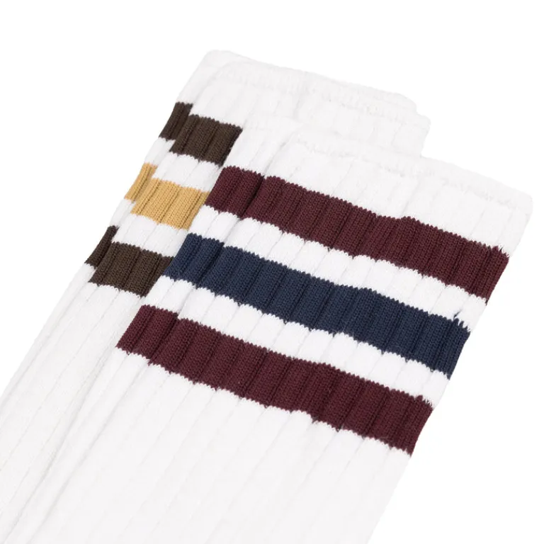 Adidas Chaussettes*Ribbed Crew Socks 2 Pairs White / Maroon