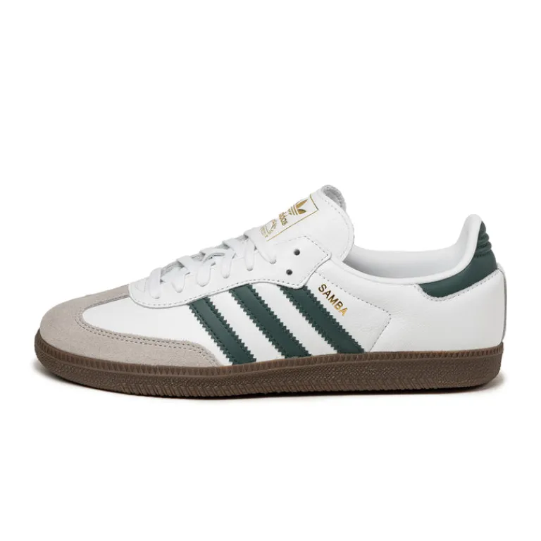 Adidas Sneakers En Cuir|Baskets Décontractées Terrace*Samba OG Cloud White / Collegiate Green / Clear Granite