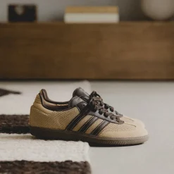 Adidas Sneakers En Cuir|Baskets Décontractées Terrace*Samba OG Golden Beige / Dark Brown / Gum