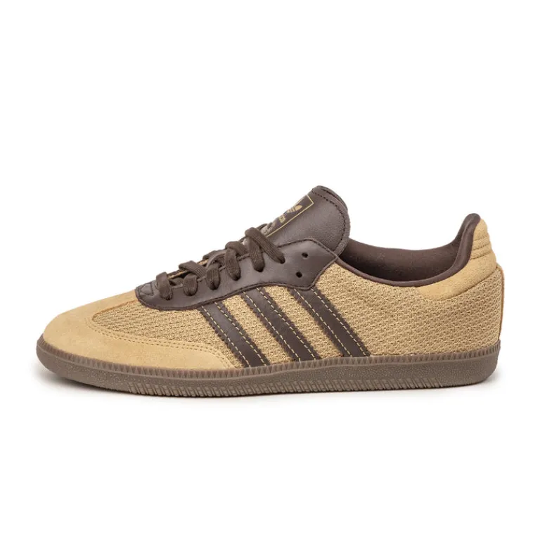 Adidas Sneakers En Cuir|Baskets Décontractées Terrace*Samba OG Golden Beige / Dark Brown / Gum
