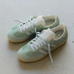 Adidas Sneakers En Cuir|Baskets Décontractées Terrace*Samba OG Hazy Green / Sky Tint / Off White