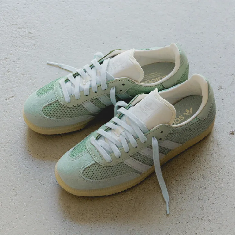 Adidas Sneakers En Cuir|Baskets Décontractées Terrace*Samba OG Hazy Green / Sky Tint / Off White