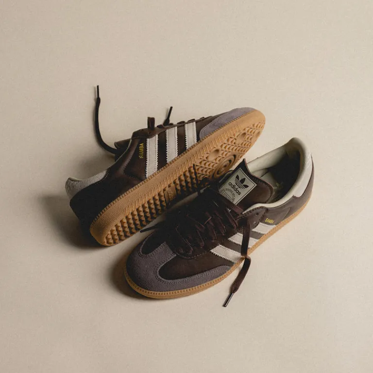 Adidas Sneakers En Cuir*Samba OG Brown / Putty Grey / Gold Metallic