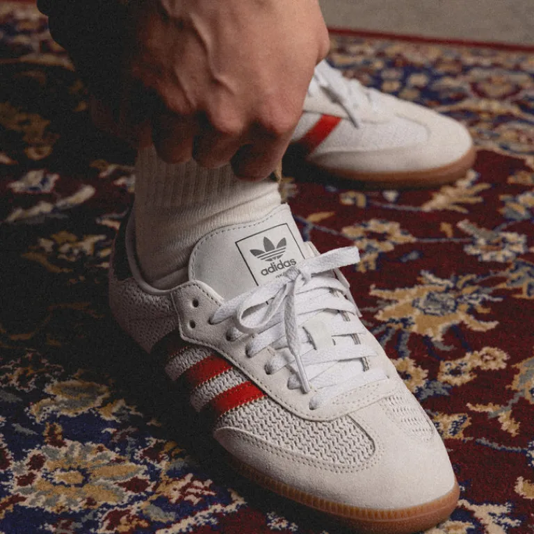Adidas Sneakers En Cuir|Baskets Décontractées Terrace*Samba OG Crystal White / Preloved Red / Gum M2
