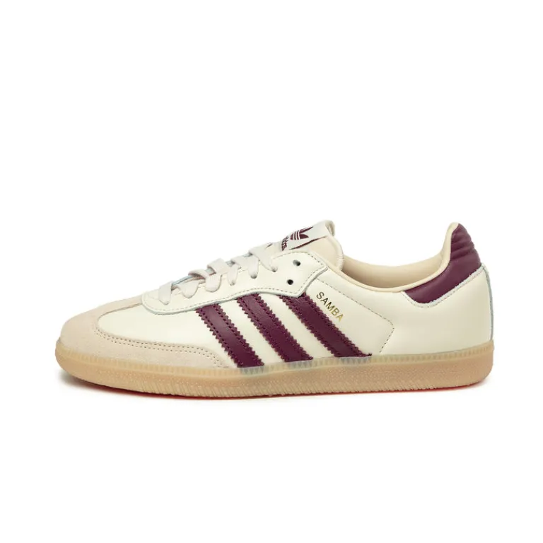 Adidas Sneakers En Cuir|Baskets Décontractées Terrace*Samba OG Wonder White / Shadow Red / Gum 3