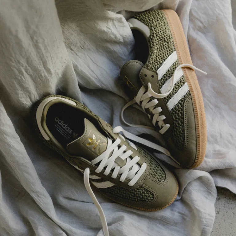 Adidas Sneakers En Cuir|Baskets Décontractées Terrace*Samba OG W Orbit Green / Cream White / Gum