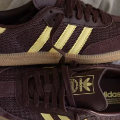 Adidas Sneakers En Cuir|Baskets Décontractées Terrace*Samba OG W Shadow Brown / Power Yellow / Gum 3
