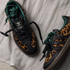 Adidas Sneakers En Cuir|Baskets Décontractées Terrace*Samba OG W Core Black / Collegiate Green / Cream White