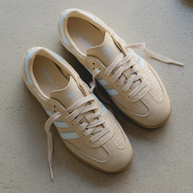 Adidas Sneakers En Cuir|Baskets Décontractées Terrace*Samba OG W Core Black / Sand Strata / Sky Tint