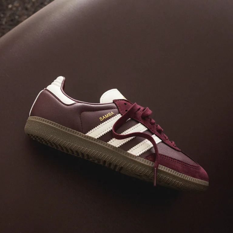 Adidas Sneakers En Cuir|Baskets Décontractées Terrace*Samba OG W Maroon / Off White / Gum 3