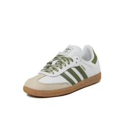 Adidas Sneakers En Cuir|Baskets Décontractées Terrace*Samba OG W Footwear White / Tech Olive / Gum 3