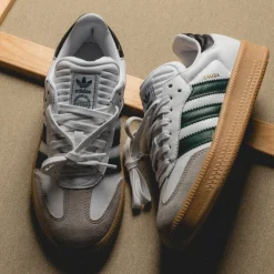 Adidas Sneakers En Cuir|Baskets Décontractées Terrace*Samba XLG Footwear White / Collegiate Green / Pantone
