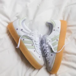 Adidas Sneakers En Cuir|Baskets Décontractées Terrace*Sambae W Cloud White / Linen Green / Gum